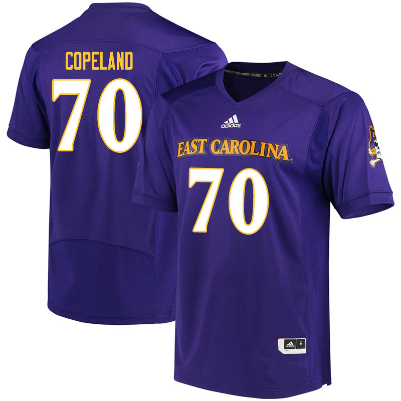 Men #70 Grant Copeland ECU Pirates College Football Jerseys Sale-Purple